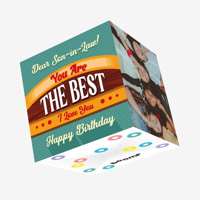 Vintage Poster Happy Birthday Son-in-law Confetti-exploding Greetings Card