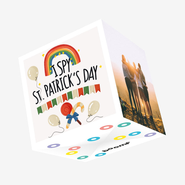 Rainbow And Balloons St. Patrick's Day Confetti-exploding Greetings Card
