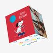 Cute Dalmatian Dog And Blue Balloon Birthday Confetti-exploding Greetings Card