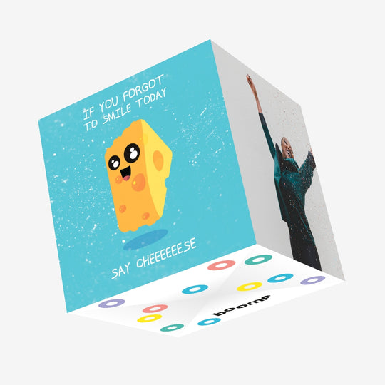 Smile Say Cheeeeeese Confetti-exploding Greetings Card