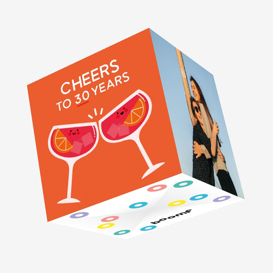 Cheers To 30 Years Confetti-exploding Greetings Card