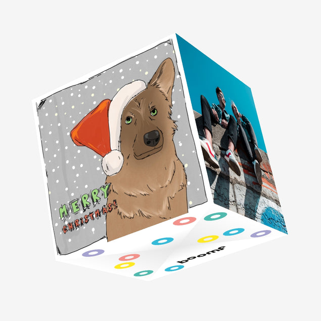 Merry Christmas German Shepherd Confetti-exploding Greetings Card