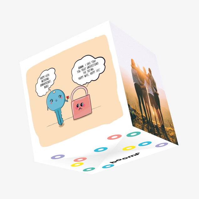 Happy Wife Happy Life Happy 10th Wedding Anniversary Confetti-exploding Greetings Card