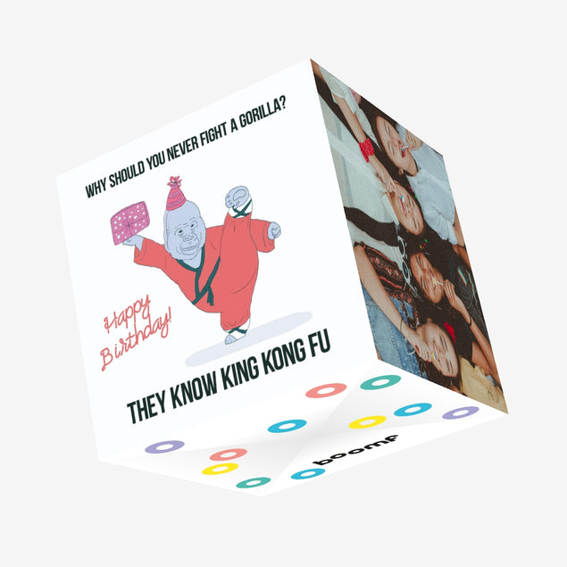 King Kong Fu Gorilla Birthday Confetti-exploding Greetings Card