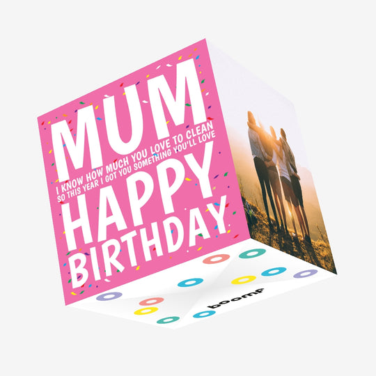 Mum Cleaning Confetti Birthday Confetti-exploding Greetings Card
