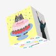 Adorable Cat And Cake Birthday Confetti-exploding Greetings Card