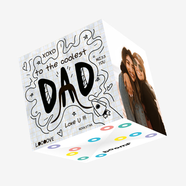 To The Coolest Dad Doodle Confetti-exploding Greetings Card