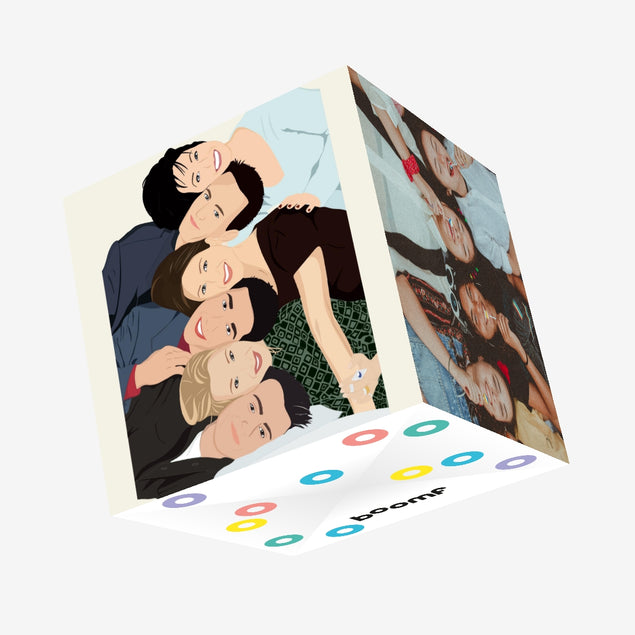 Friends Faces Confetti-exploding Greetings Card