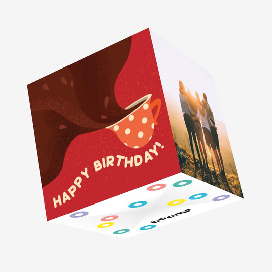Happy Birthday Coffee Confetti-exploding Greetings Card