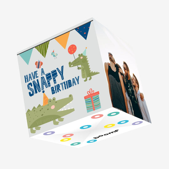 Crocodile Alligator Snappy Birthday Confetti-exploding Greetings Card