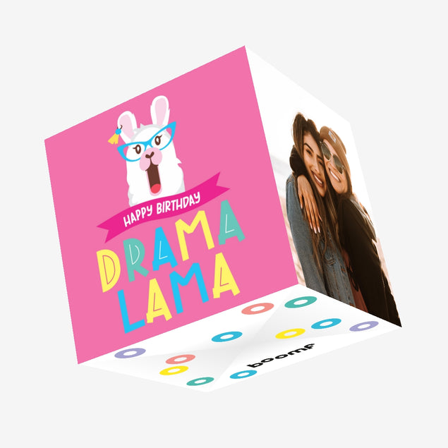 Happy Birthday Drama Lama Confetti-exploding Greetings Card