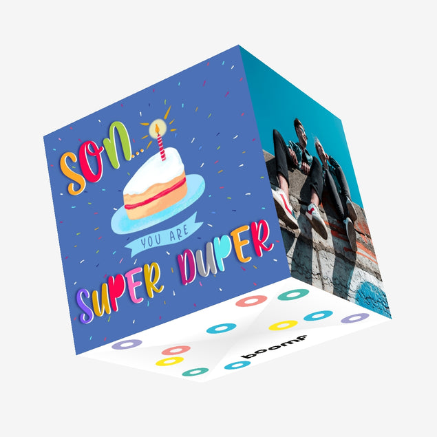 Son Super Duper Confetti-exploding Greetings Card