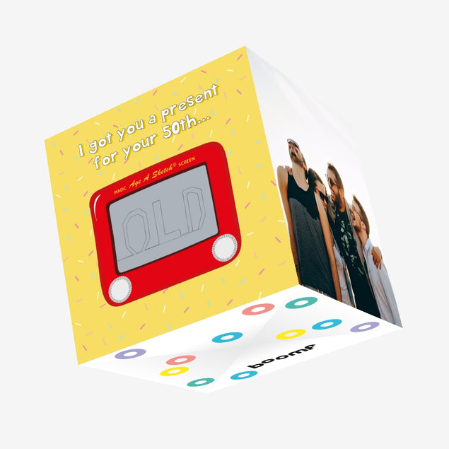 Etch A Sketch Happy 50th Birthday Confetti-exploding Greetings Card