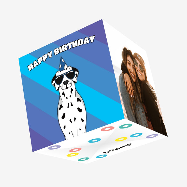 Cool Dalmatian Dog Birthday Confetti-exploding Greetings Card