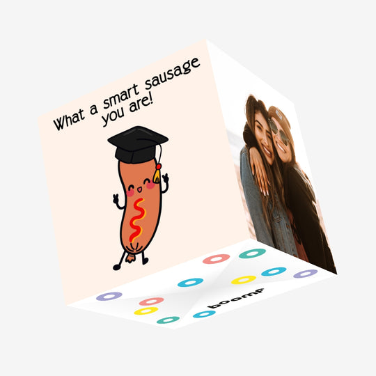 Smart Sausage Graduate Confetti-exploding Greetings Card