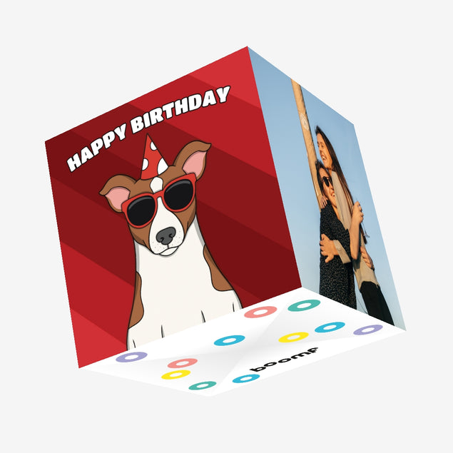 Cool Jack Russell Dog Birthday Confetti-exploding Greetings Card