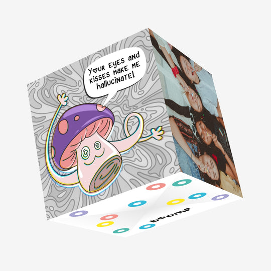 Hallucinating Mushroom Valentine's Confetti-exploding Greetings Card