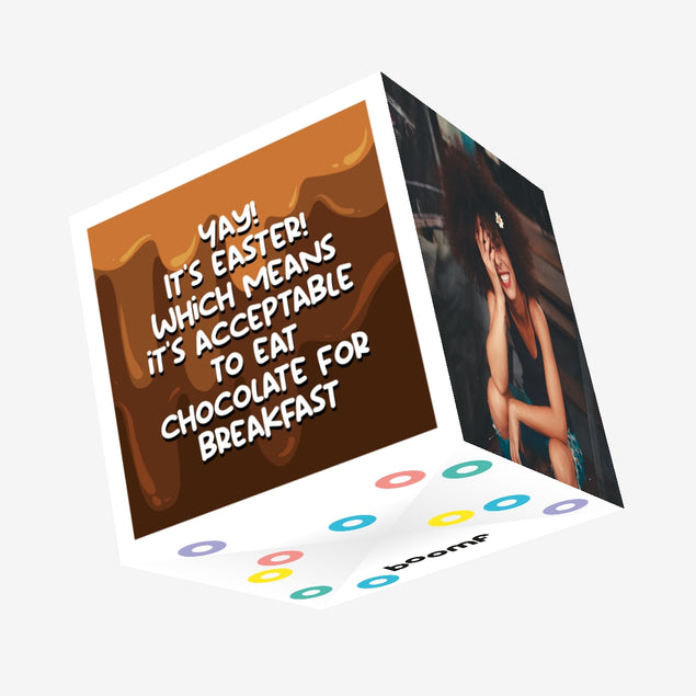 Chocolate For Breakfast Easter Confetti-exploding Greetings Card