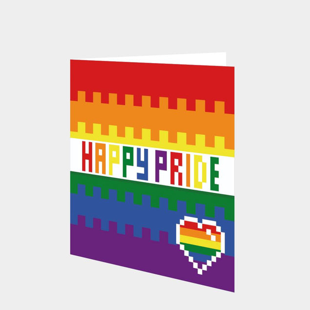Happy Pride Pixel Heart Card
