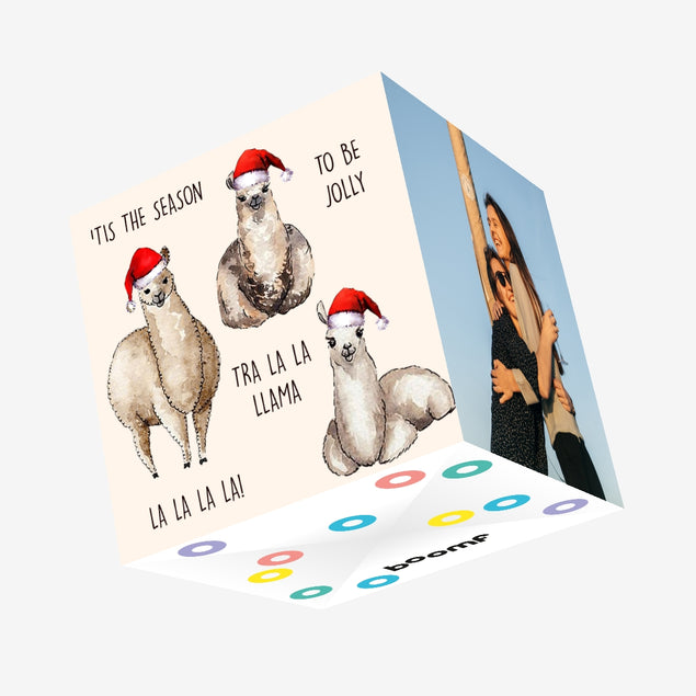 Tra La La Llama Confetti-exploding Greetings Card