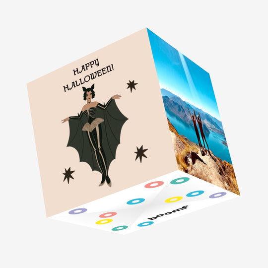 Happy Halloween Vintage Lady Confetti-exploding Greetings Card