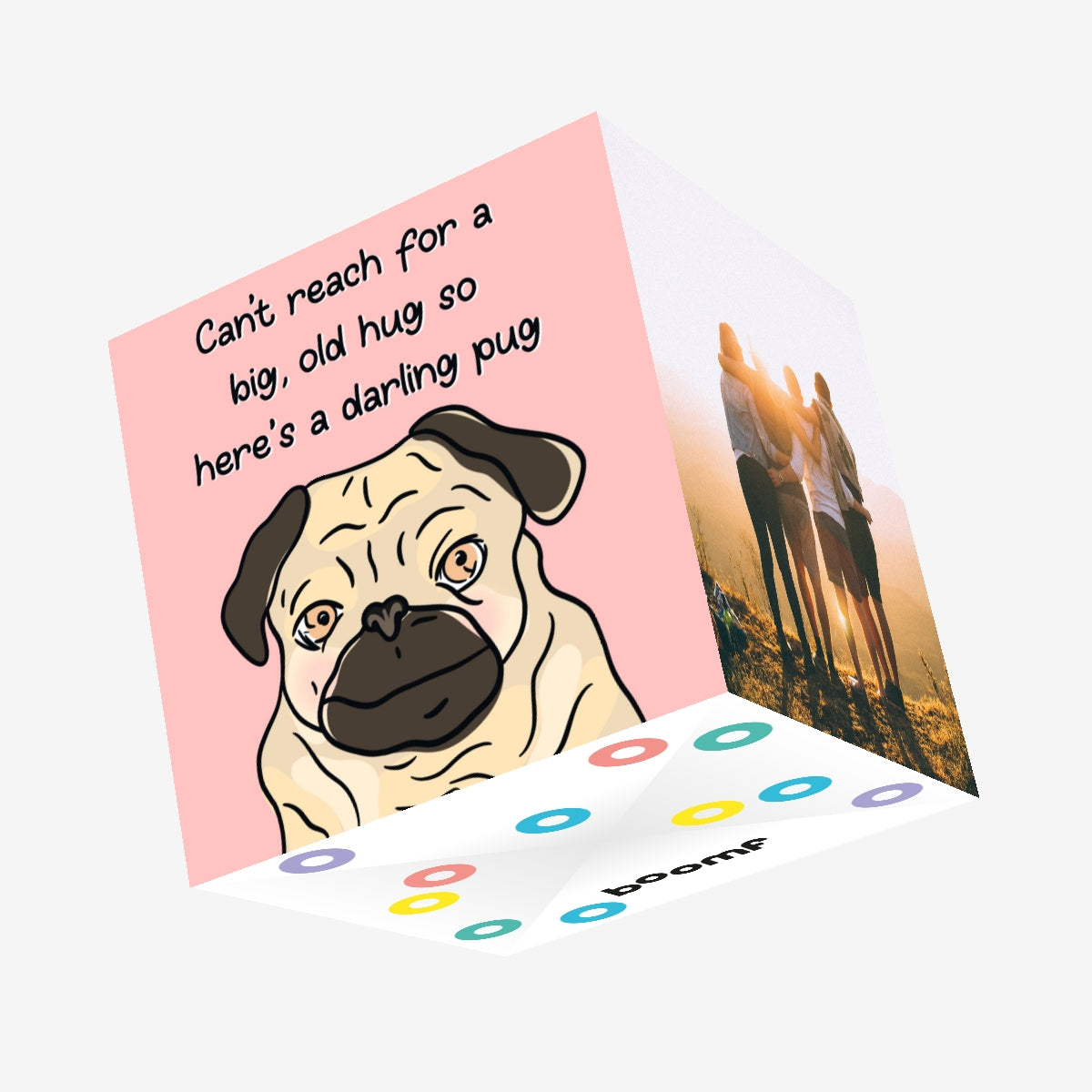 Explode Pug Pug Hug Confetti-exploding Greetings Card – Boomf