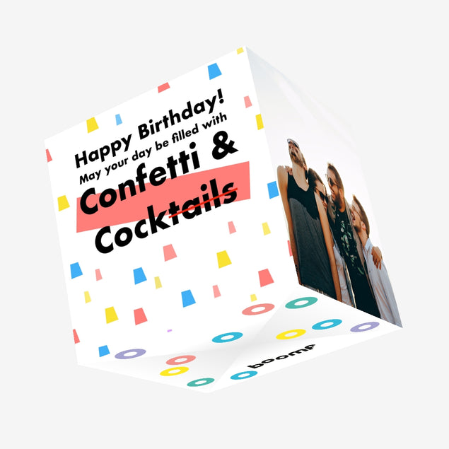 Confetti And Cocktails Birthday Confetti Exploding Greetings Card Boomf