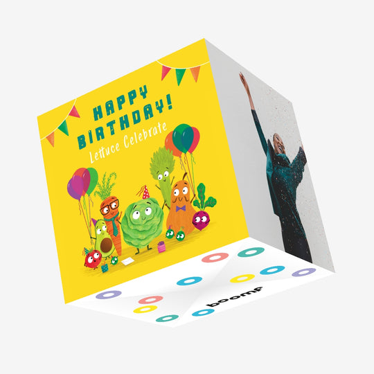 Happy Birthday Lettuce Celebrate Confetti-exploding Greetings Card