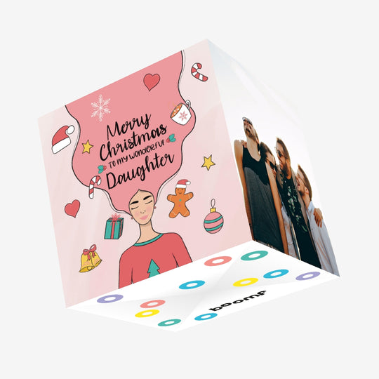 Merry Christmas Daughter Confetti-exploding Greetings Card