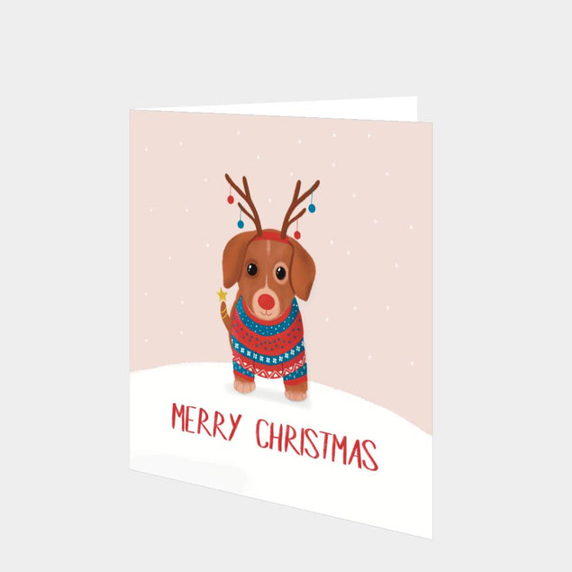 Merry Christmas From Dachshund Card