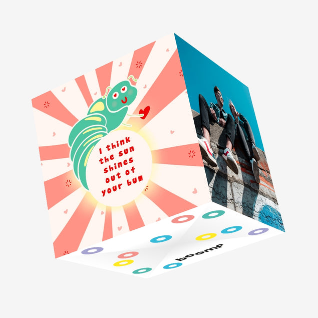 Glowworm Love Bum Confetti-exploding Greetings Card