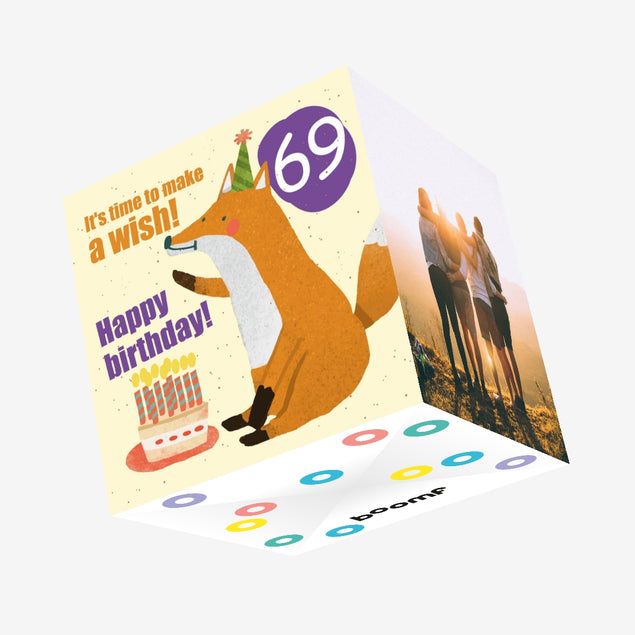 Make a Wish 69th Birthday Confetti-exploding Greetings Card