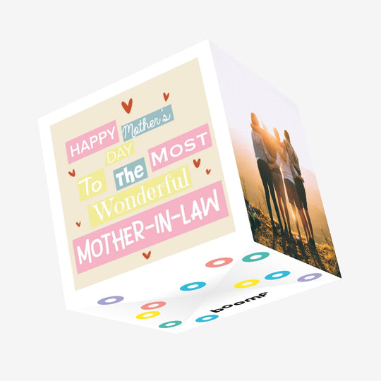 Happy Mother's Day To The Most Wonderful Mother-in-law Confetti-exploding Greetings Card