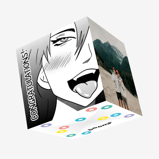 Anime Girl Vampire Congratulations Confetti-exploding Greetings Card