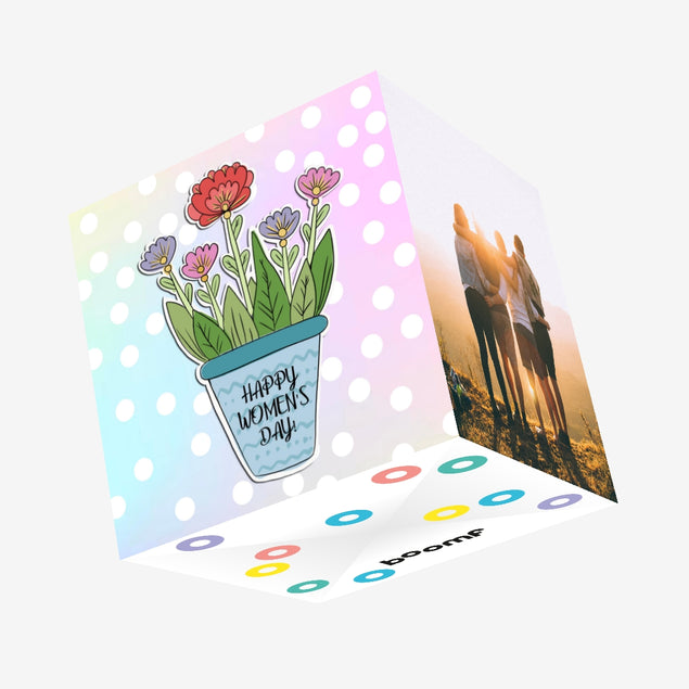 Beautiful Flowers International Women?s Day Confetti-exploding Greetings Card