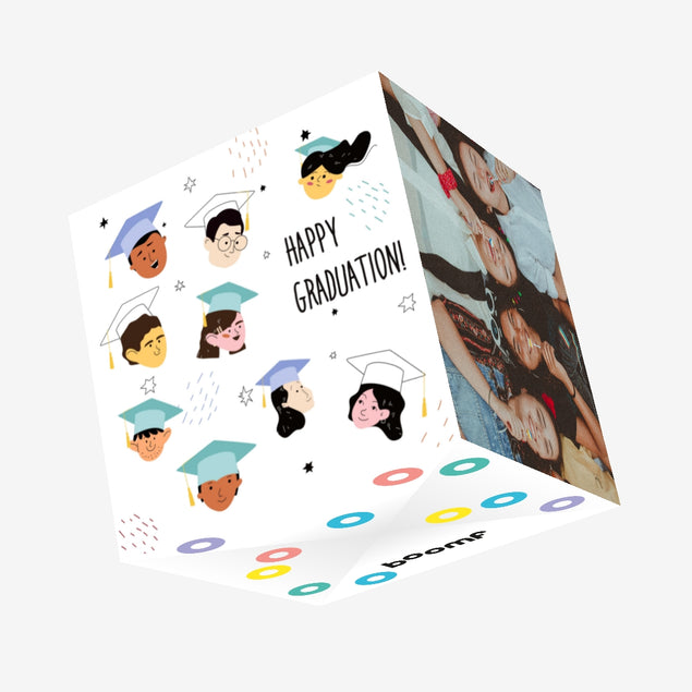 Happy Graduation Cute Confetti-exploding Greetings Card