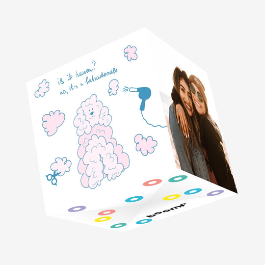 Is It Heaven? Labradoodle Confetti-exploding Greetings Card