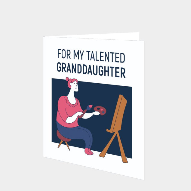Talented Granddaughter Painting Card