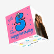 Funny Numbers Happy 5th Birthday Daughter Confetti-exploding Greetings Card