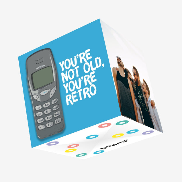 You're Not Old You're Retro Mobile Phone Confetti-exploding Greetings Card