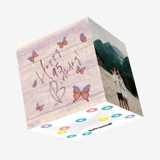 Tree Butterflies 95th Birthday Confetti-exploding Greetings Card