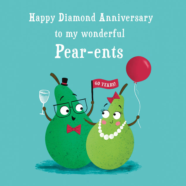 Pear-ents Funny Pears Diamond Anniversary Card - 1