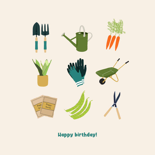 Gardening Tokens Birthday Card