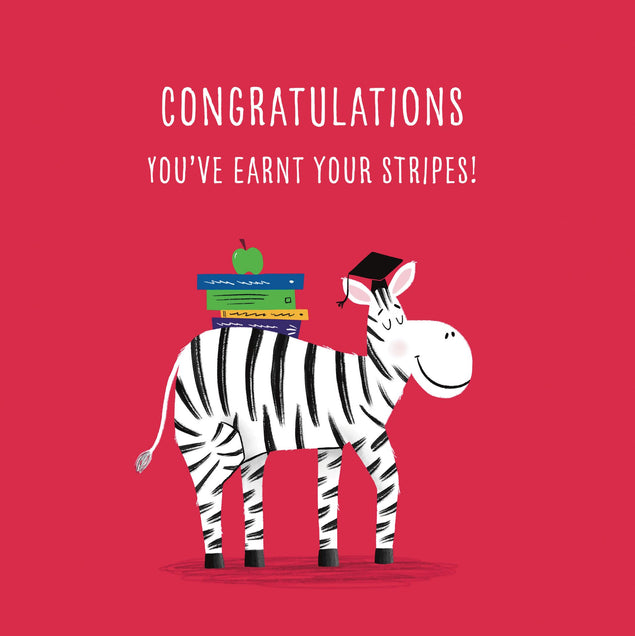 Earnt your Stripes Zebra Congratulations Card - 1