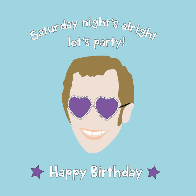 Elton John Themed Happy Birthday Card - 1