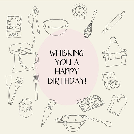 Cooking Utensils Whisking You A Happy Birthday Card