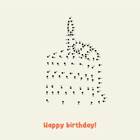 Dot To Dot Piece Of Cake Birthday Card