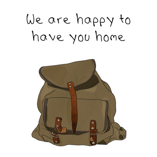 Backpack Welcome Back Card
