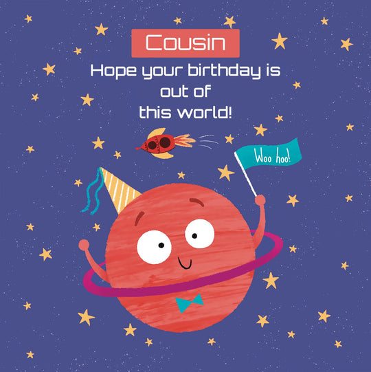 Out Of This World Cousin Birthday Card