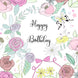 Floral Wreath With Bow Birthday Card
